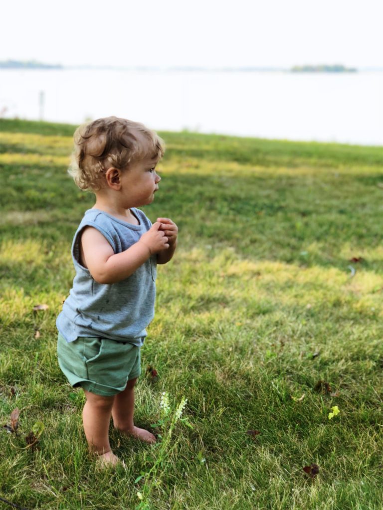 Baby enjoying freedom from Church