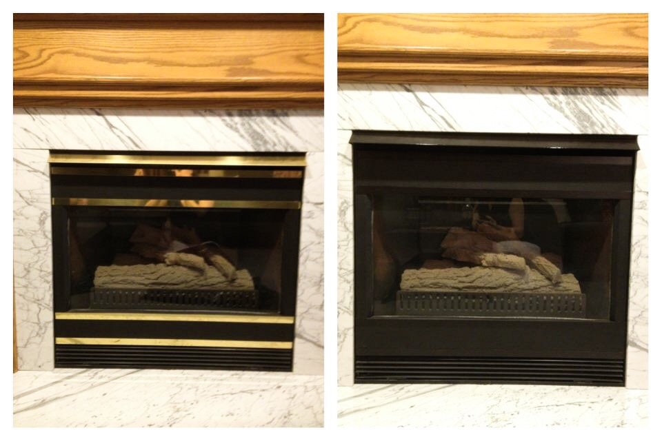 Brass fireplace remodel