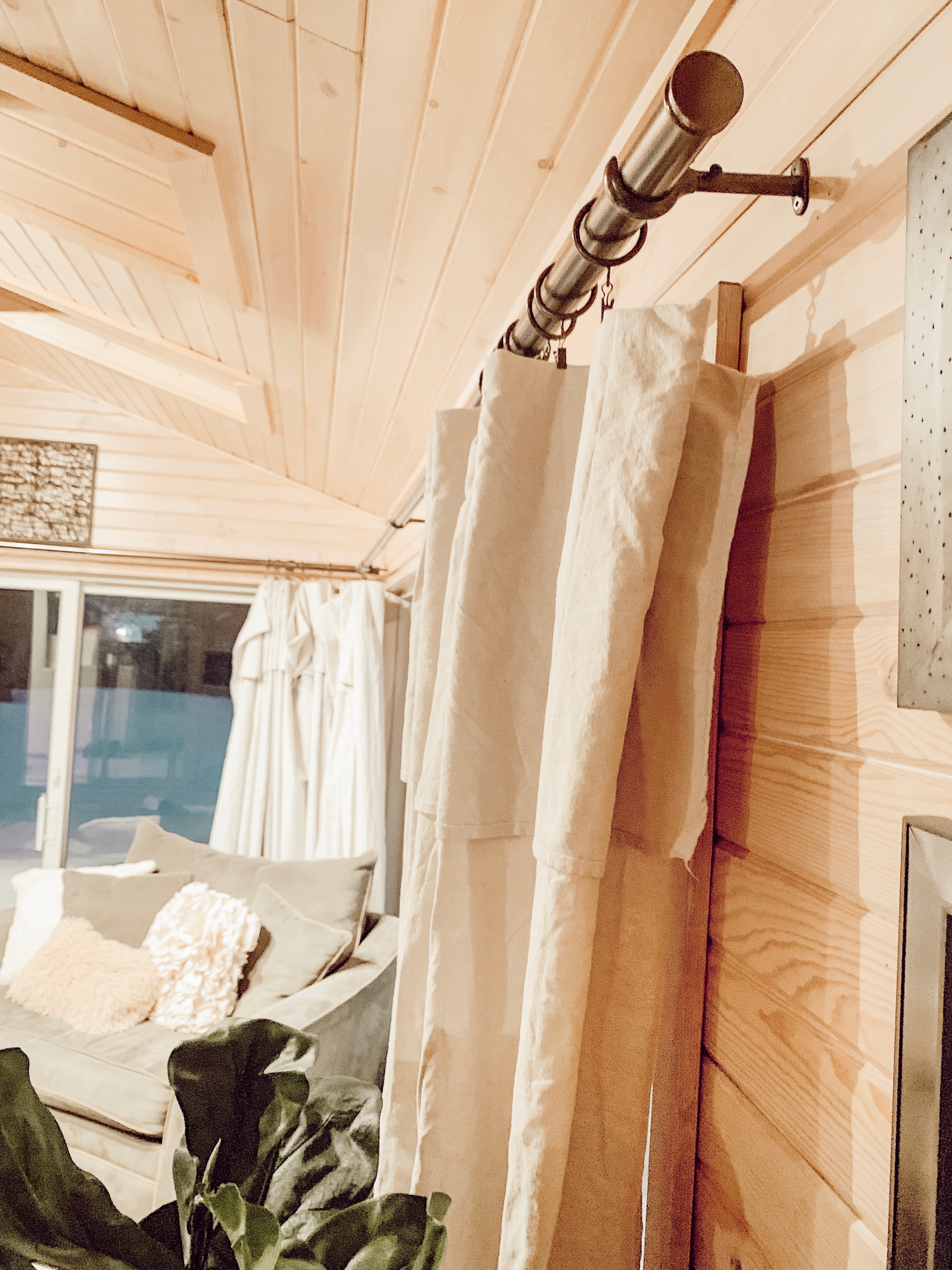 Sunroom Design Drop Cloth Curtain